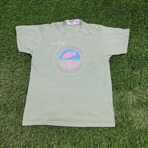 Vintage 80s San-Diego Shirt Womens Small 17x23 Faded-Green
